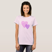 Rosa und lila Scribbleprint Herzen T-Shirt (Vorne ganz)