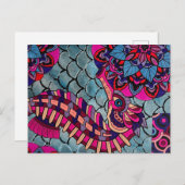 Rosa und Lila Seepferd Postkarte (Vorne/Hinten)