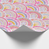 Rosa und Lila Seigaiha Wave Oriental Muster Geschenkpapier (Ecke)