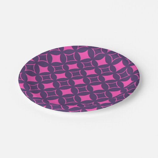 Rosa und lila Shippo Pappteller (Schrägansicht)