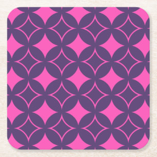 Rosa und lila Shippo Rechteckiger Pappuntersetzer