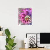 Rosa und Lila Silky-Fraktal Poster (Heimbüro)