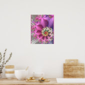 Rosa und Lila Silky-Fraktal Poster (Küche)