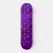 Rosa und Lila Skulls Skateboard Deck (Vorderseite)