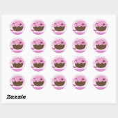 Rosa und Lila Smartie Cupcake Runder Aufkleber (Blatt)