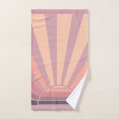 Rosa und Lila Sonnenaufgang Ombre Farbe Badhandtuch Set (Handtuch)