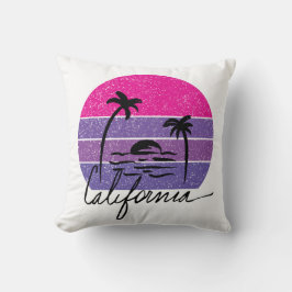 Rosa und lila Sonnenuntergang Retro Vintag in Kali Kissen