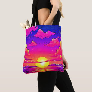 Rosa und Lila Sonnenuntergänge Tasche