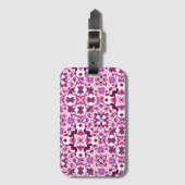 Rosa und Lila spanische Fliesen Gepäckanhänger (Vorderseite Vertikal)