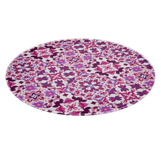 Rosa und Lila spanische Fliesen Schneidebrett (Ecke)