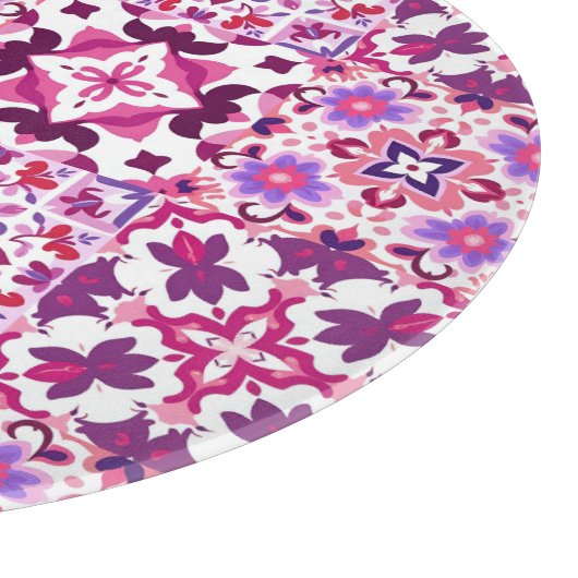 Rosa und Lila spanische Fliesen Schneidebrett (Ecke)