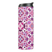 Rosa und Lila spanische Fliesen Thermosbecher (Nach links gedreht)
