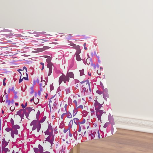 Rosa und Lila spanische Fliesen Tischdecke (Beispiel)