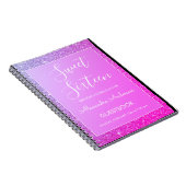 Rosa und Lila Sparkle Glitzer Sweet 16 Gästebuch Notizblock (Rechte Seite)