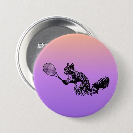 Rosa und Lila Squirrel Tennis Button (Vorne & Hinten)