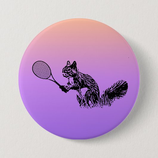 Rosa und Lila Squirrel Tennis Button (Vorderseite)