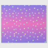 Rosa und Lila Sterne glänzen Geschenkpapier (Flach)