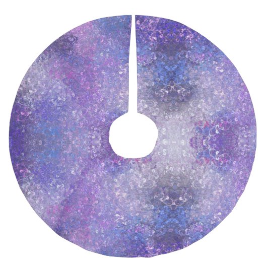 Rosa und lila Strass-Bling  Polyester Weihnachtsbaumdecke (Vorderseite)