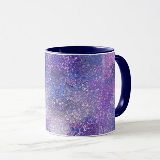 Rosa und lila Strass-Bling Tasse (VorderseiteRechts)