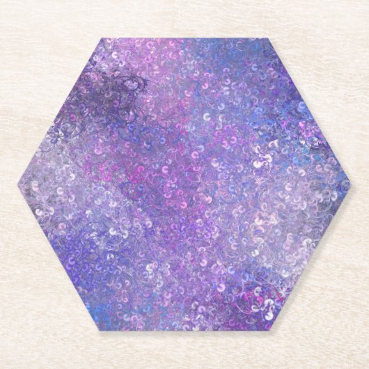 Rosa und lila Strass-Bling Untersetzer (Vorderseite)