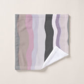 Rosa und Lila Streifen Badhandtuch Set (Waschlappen)