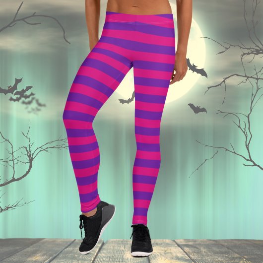 Rosa und Lila Streifen Leggings