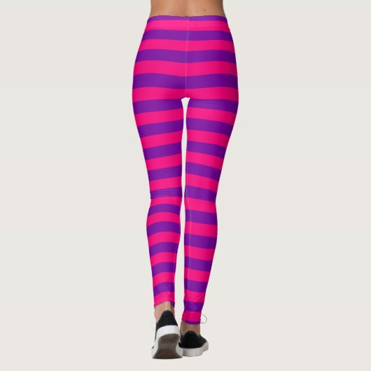 Rosa und Lila Streifen Leggings (Rückseite)