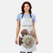 Rosa- und Lila-Strohblumen hübsch mit Namen Schürze (Getragen)