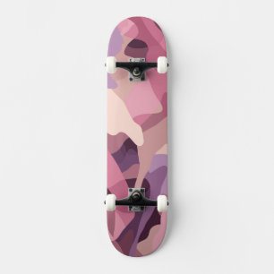 Rosa und lila Tarnmuster Skateboard