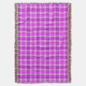 Rosa und Lila Tartan Kariert Decke (Vorderseite Vertikal)
