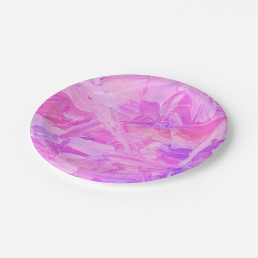 Rosa und Lila texturiert Pappteller (Schrägansicht)