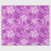 Rosa und Lila Tikis Hawaiian Wrapping Paper Geschenkpapier (Flach)