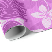 Rosa und Lila Tikis Hawaiian Wrapping Paper Geschenkpapier (Rolleneckpunkt)