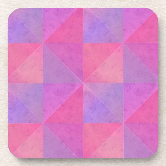 Rosa und Lila Triangels Moderne Wasserfarben Kunst Untersetzer (Vorderseite)