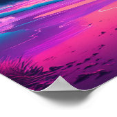 Rosa und Lila Tropenwälder und Palmen Poster (Ecke)