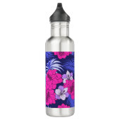 Rosa und Lila tropisch - Ein helles Design für Hib Edelstahlflasche (Rechts)