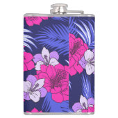 Rosa und Lila tropisch - Ein helles Design für Hib Flachmann (Rückseite)