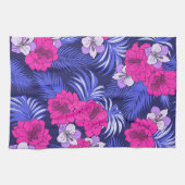 Rosa und Lila tropisch - Ein helles Design für Hib Geschirrtuch (Horizontal)