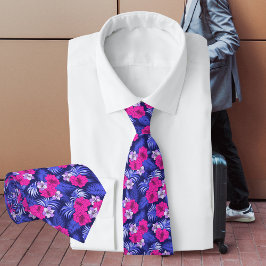rosa und Lila tropisch Krawatte