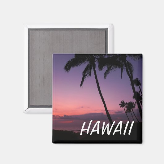 Rosa und lila tropischer Haswaii-Sonnenuntergangsm Magnet (Vorderseite/Rückseite)