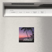 Rosa und lila tropischer Haswaii-Sonnenuntergangsm Magnet (In Situ (Geschirrspüler))