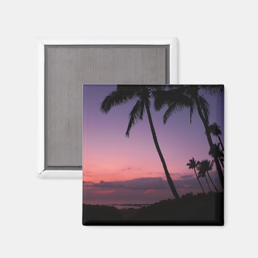 Rosa und lila tropischer Sonnenuntergangsmagnet Magnet (Vorderseite/Rückseite)