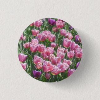 Rosa und lila Tulpe-Garten Button