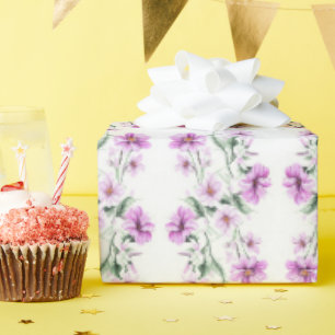 Rosa und Lila Tumbling Blume Geschenkpapier