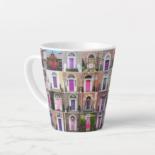 Rosa und Lila Türen, Dublin Latte Tasse (Linke Ecke)