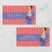 Rosa und Lila Vintage Mode Visitenkarte (Vorne/Hinten)