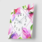 Rosa und Lila violette Wand-Uhr Quadratische Wanduhr (Winkel)