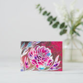 Rosa und Lila Wasserfarbe Dahlia Niedliche Blumenb Visitenkarte (Stehend Vorderseite)
