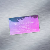 Rosa und Lila Wasserfarbe Elegante Magnetische Visitenkarte (Beispiel)