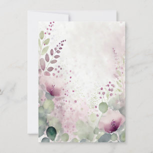 Rosa und lila Wasserfarbe floral leere Hochzeit Einladung